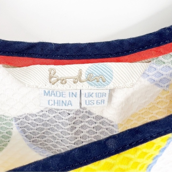 ✅ Boden Rainbow Scallop multicolor Dress SIZE 6 - Picture 2 of 5